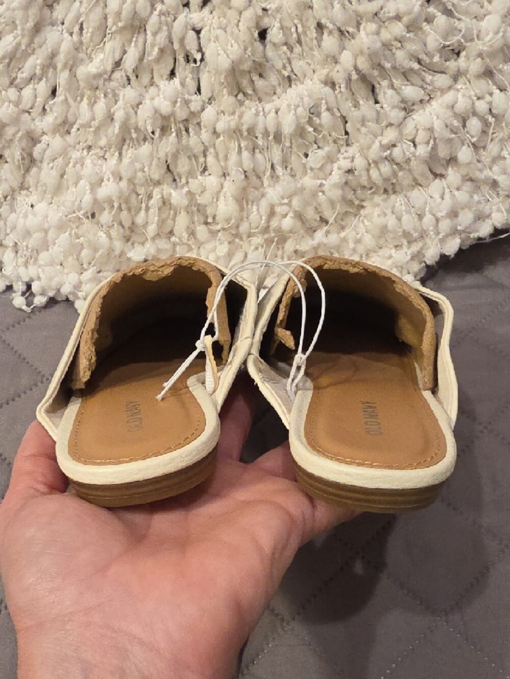 Old Navy Cream Faux Leather Slip-On Pointed Mules - Picture 5 of 16